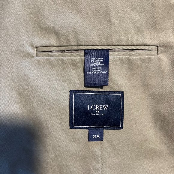 J.Crew Factory Cotton Blend Light Olive Green Sport Coat Jacket Size 38 - Picture 6 of 8
